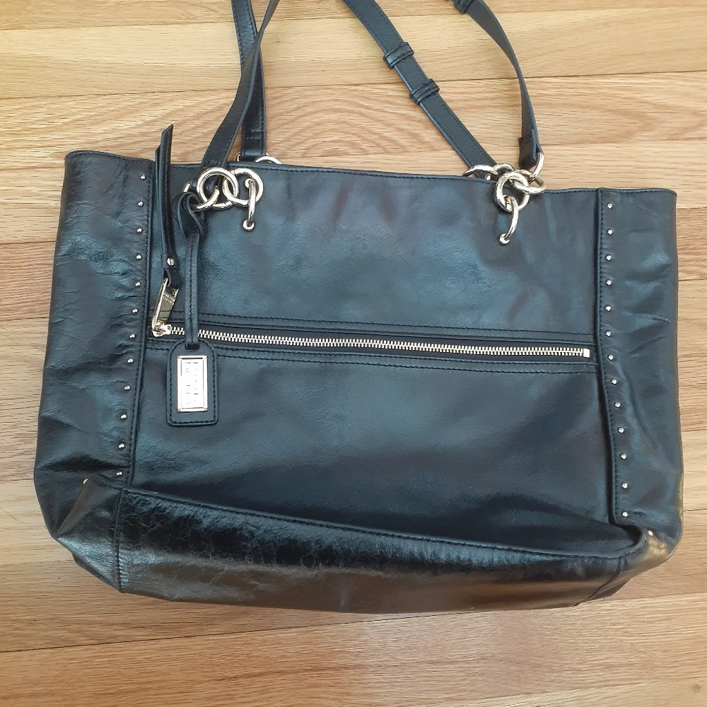 BAGLEY MISCHA STUDED LEATHER TOTE OS  HANDBAG Black - Picture 5 of 5